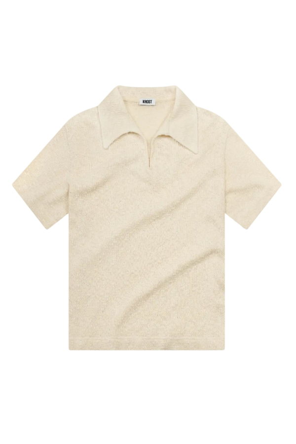 KROST Textured Cotton Knit Polo - White