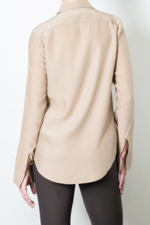 Elaine Kim Terramor Silk Charmeuse Shirt with Flap Pocket