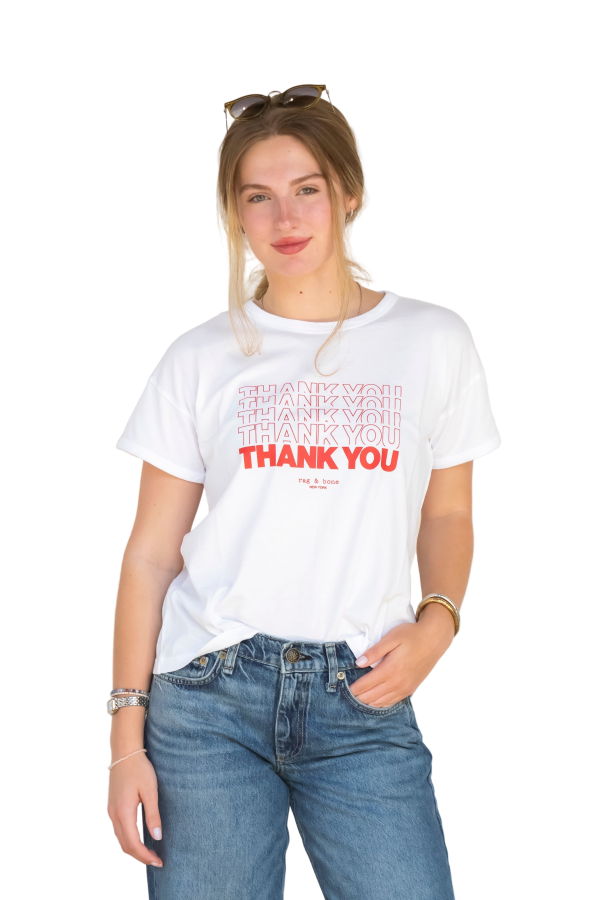 Rag & Bone Thank You RB Boxy Tee - White