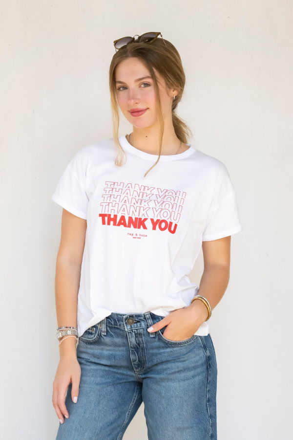 Rag & Bone Thank You RB Boxy Tee - White