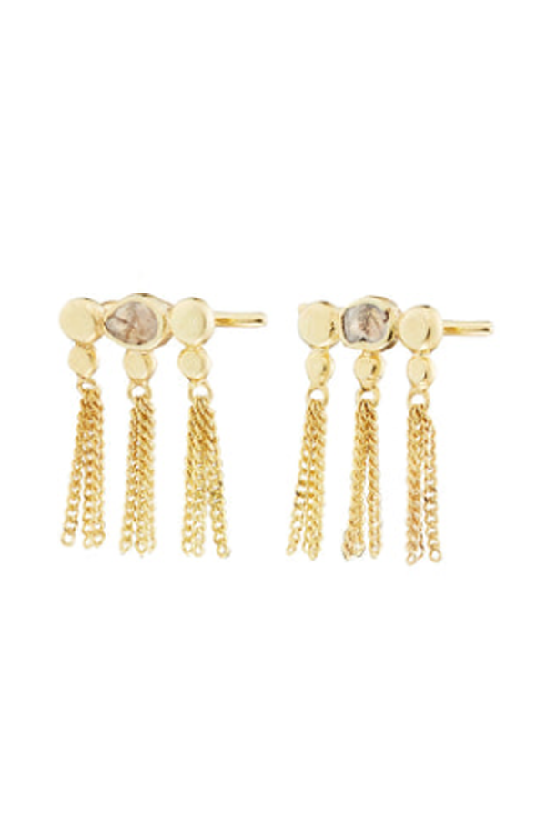 Marie Laure Chamorel Triple Tassel Diamond Earring - Gold