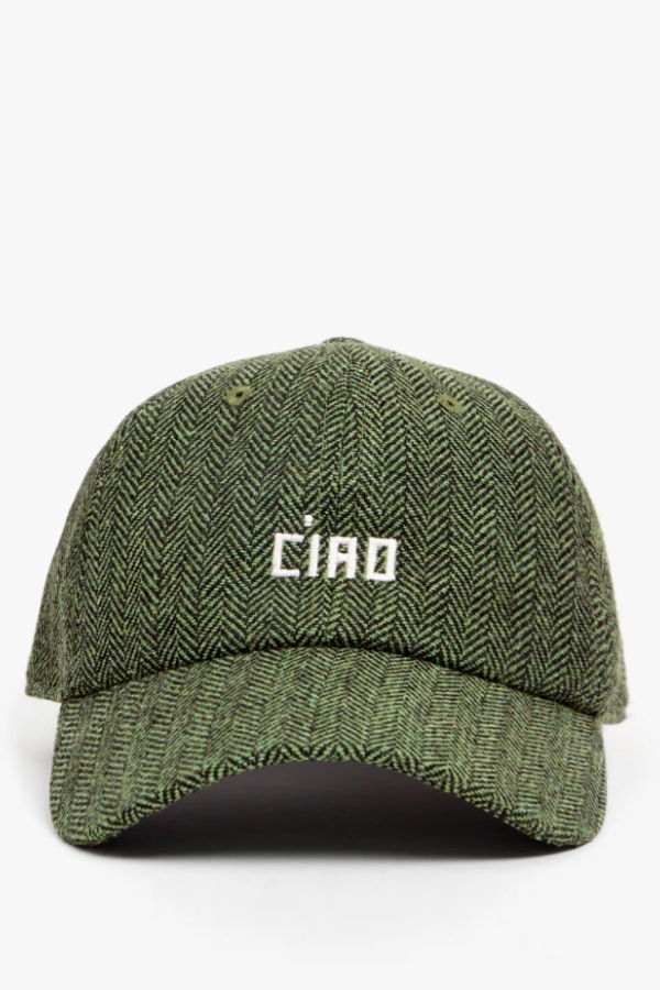 Clare V. Embroidered Ciao Wool Baseball Hat