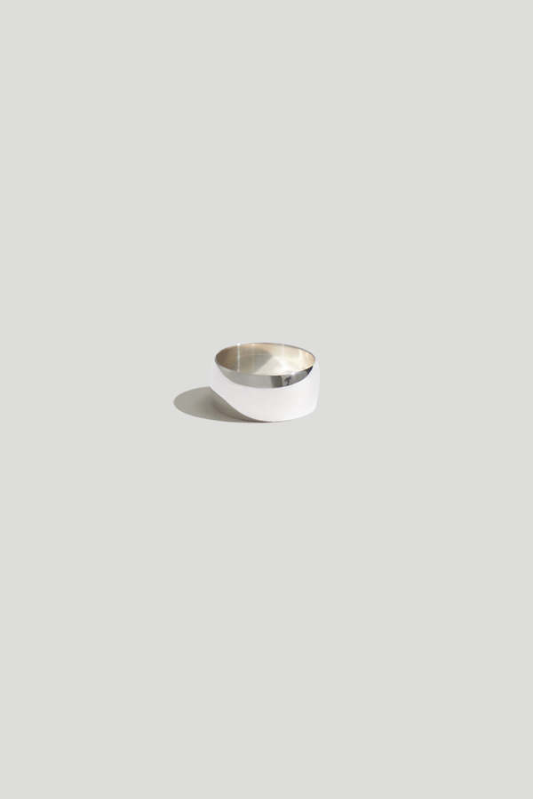 Maslo Jewelry Cigar Band Ring - Silver
