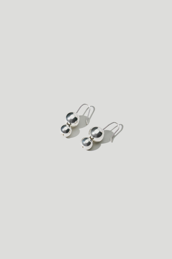MASLO CO. Double Orb Earrings - Silver