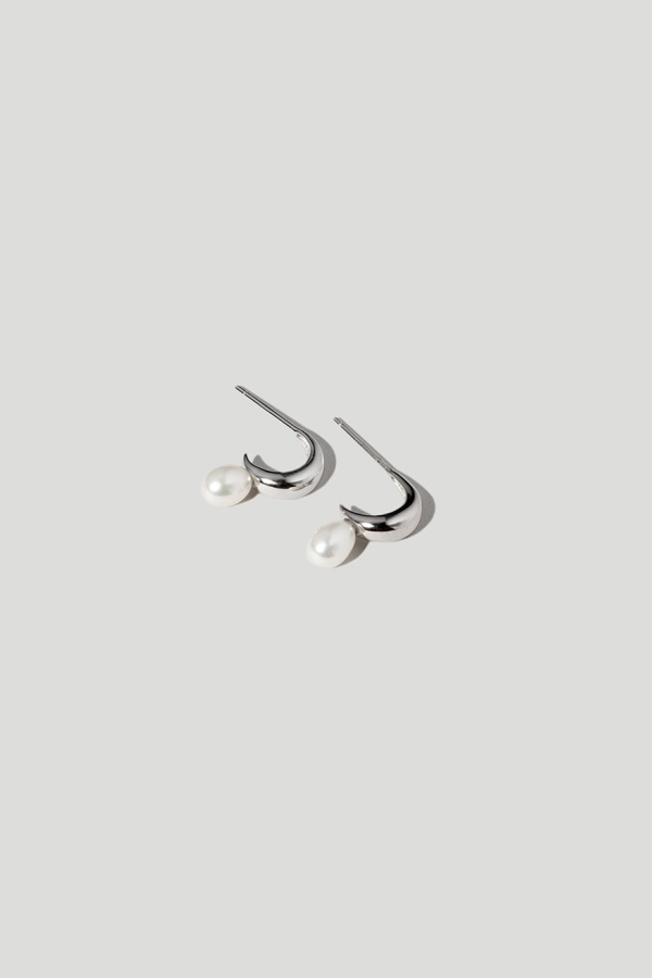 MASLO CO. Mini Pearl Hoop Earrings