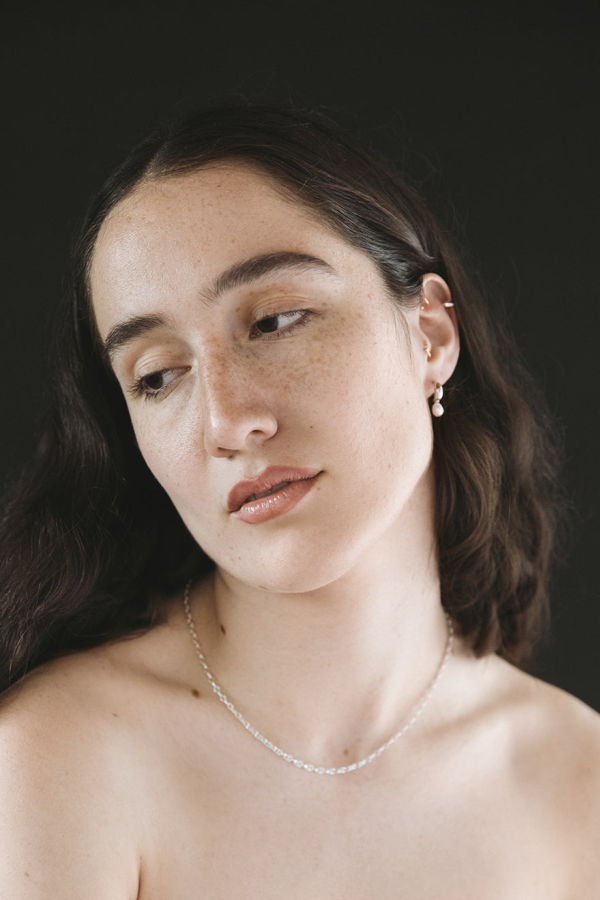 MASLO CO. Mini Pearl Hoop Earrings