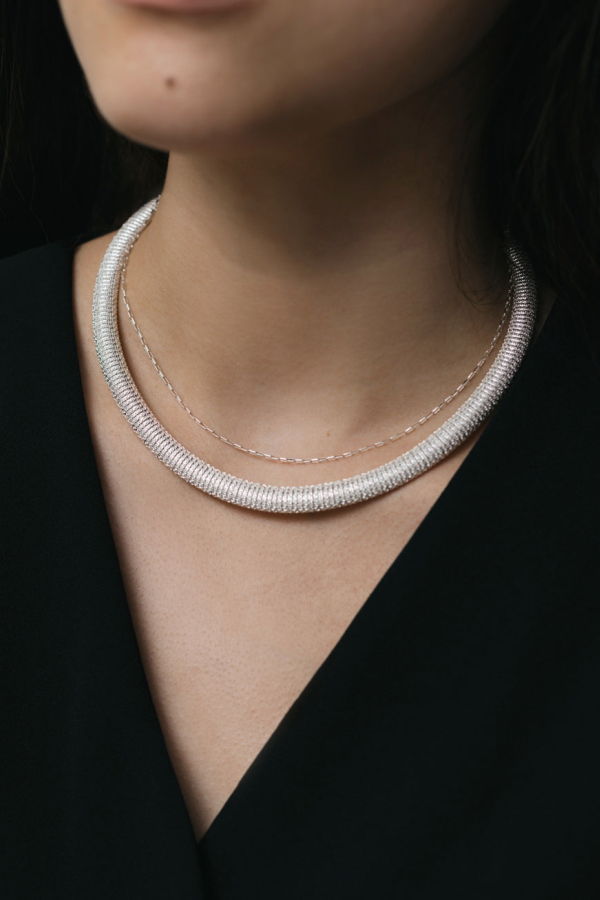 Maslo Jewelry Mirelle Collar Necklace - Silver
