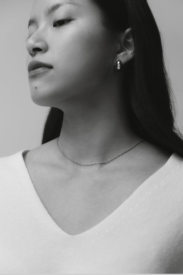 Maslo Jewelry Noirette Hoops Earrings