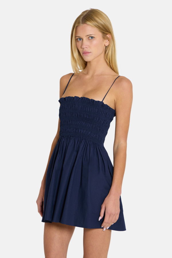 The Tile Club Cindy Shirred Mini Dress