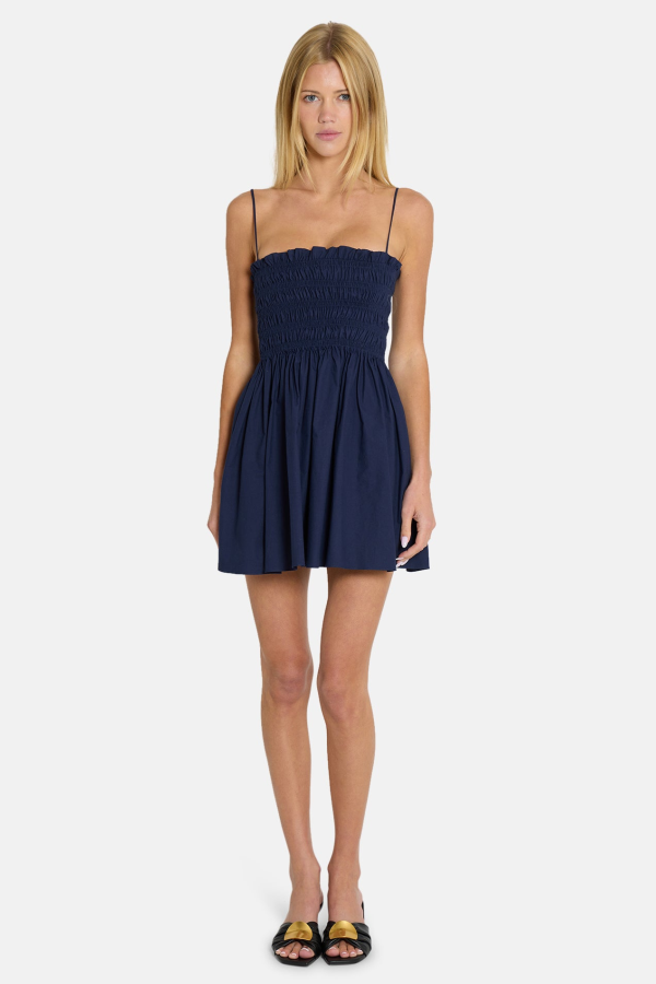 The Tile Club Cindy Shirred Mini Dress