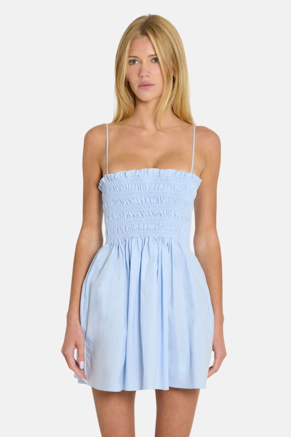 The Tile Club Cindy Shirred Mini Dress