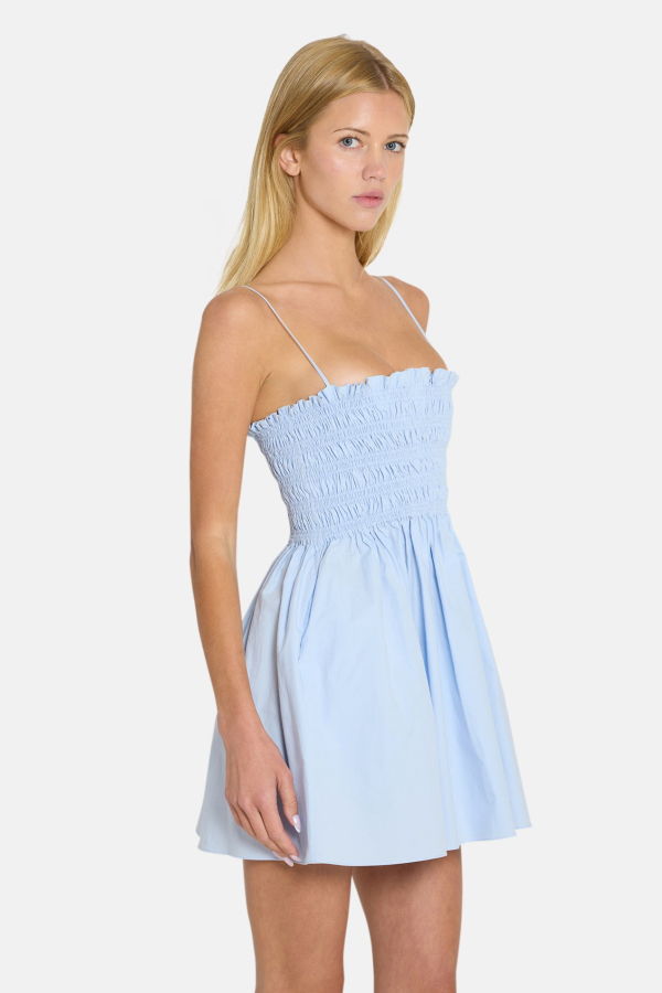 The Tile Club Cindy Shirred Mini Dress