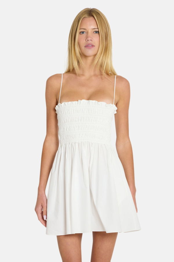The Tile Club Cindy Shirred Mini Dress