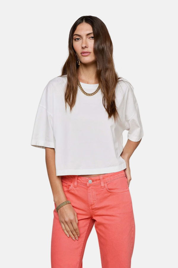 L'agence Daria Oversized Cropped Tee
