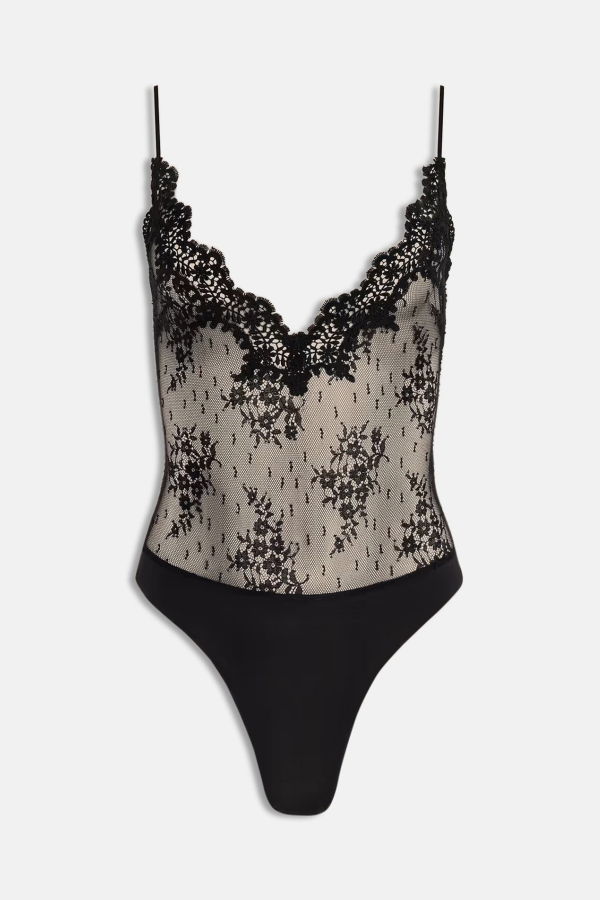 L'agence Kaelith Lace Bodysuit - Black