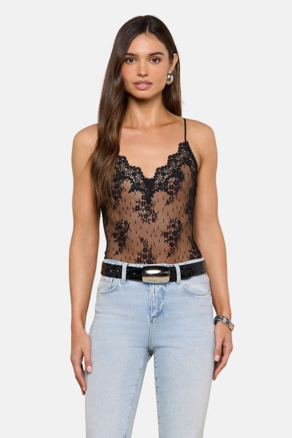 L'agence Kaelith Lace Bodysuit - Black