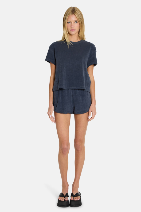 The Tile Club Nova Terry Tee - Washed Black