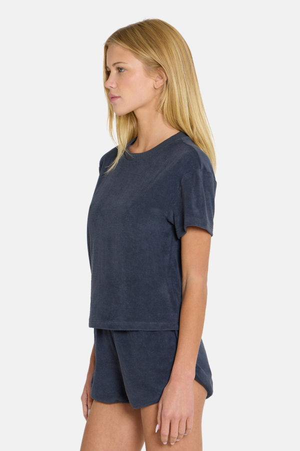 The Tile Club Nova Terry Tee - Washed Black