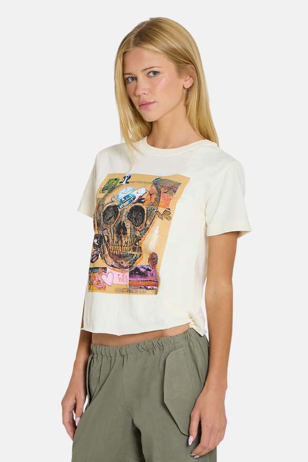 Blue&Cream Peter Tunney Skull Cropped Tee