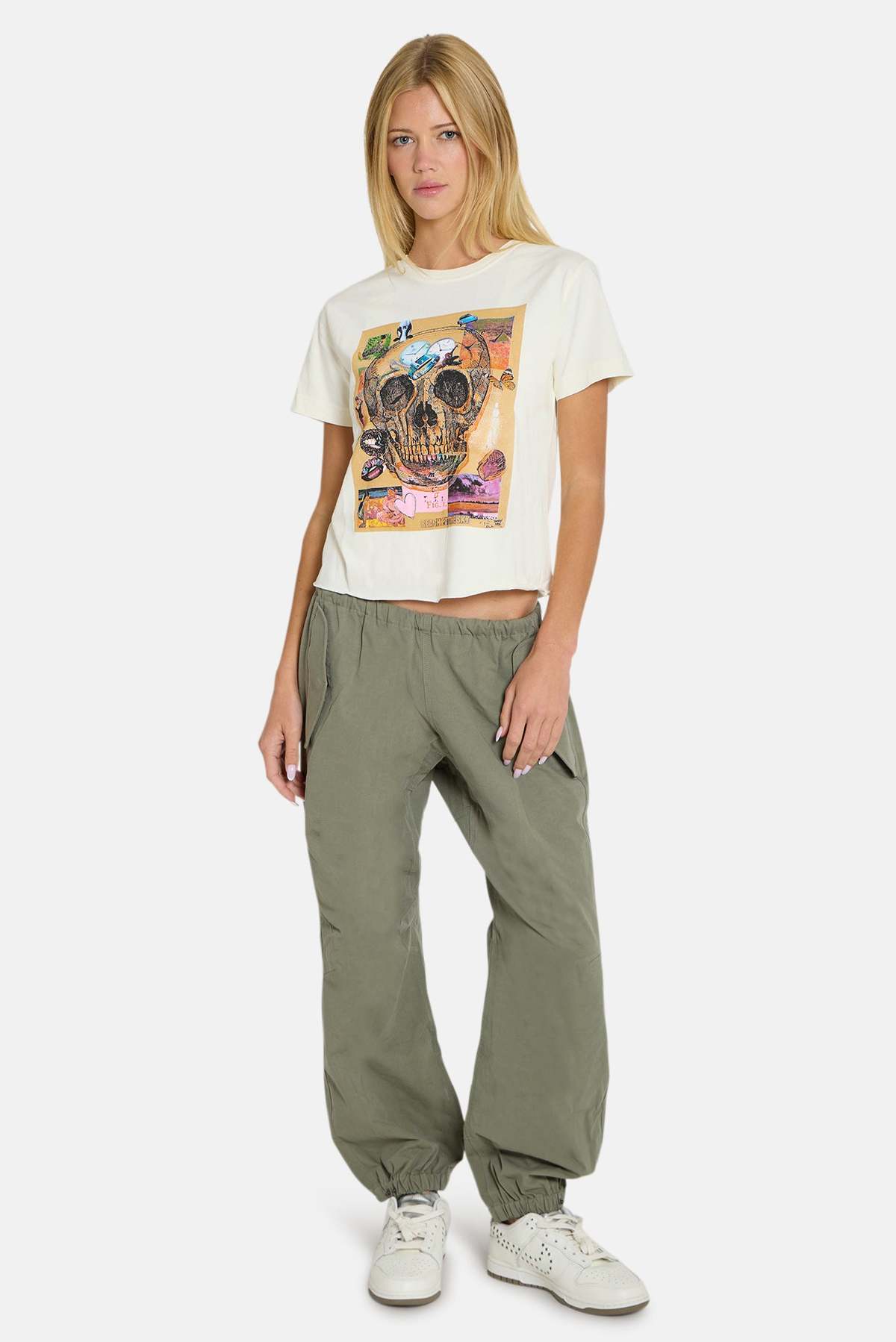 Blue&Cream Peter Tunney Skull Cropped Tee - Image 2 of 3