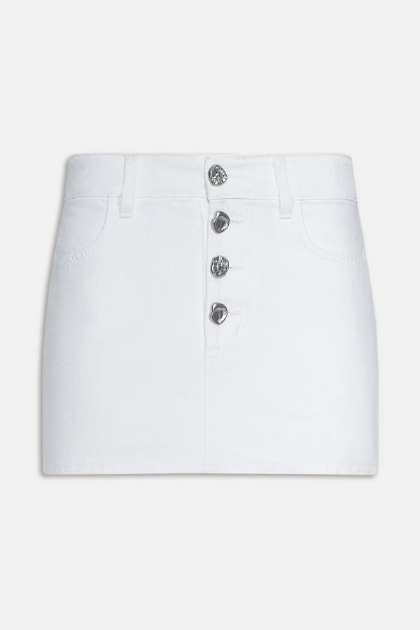 L'Agence Solene Jean Mini Skirt - White