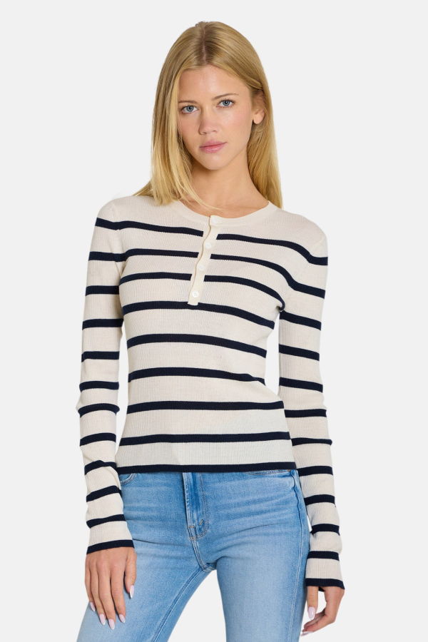 The Tile Club Sylvia Striped Henley