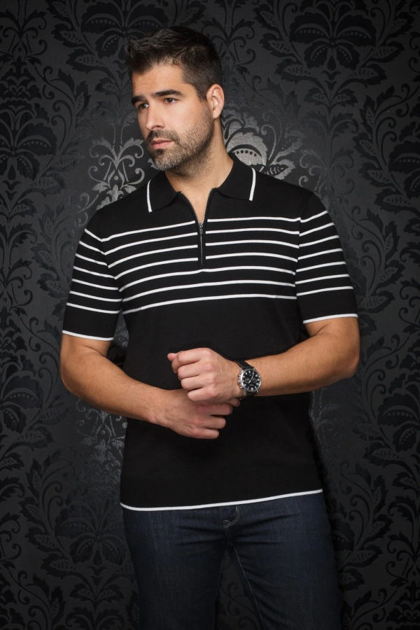 Au Noir Oban Knitted Polo Shirt