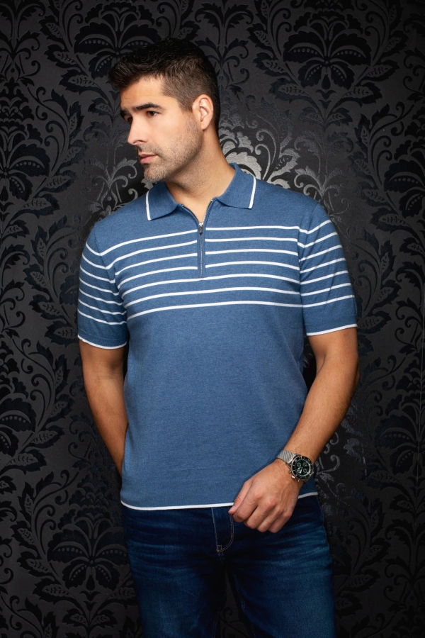 Au Noir Oban Knitted Polo Shirt - Teal