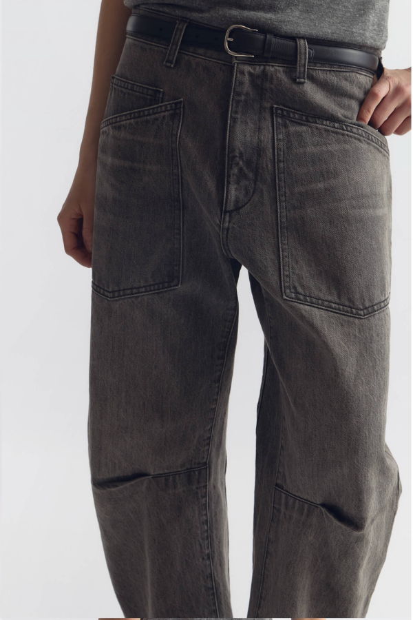 Nili Lotan Shon Mid-Rise Stretch Bow-Leg Denim