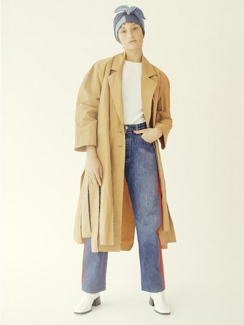 Bless Pleat Front Jeans - Blue/Red | Garmentory