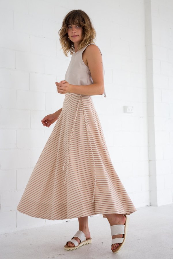 Lois Hazel Tie Circle Skirt - Stripe