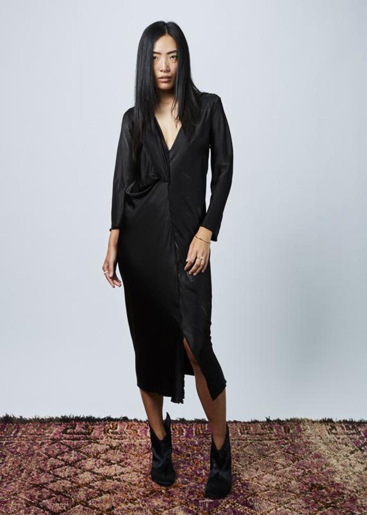 black rayon dress 70s Jean Muir Rayon Dress main image 0