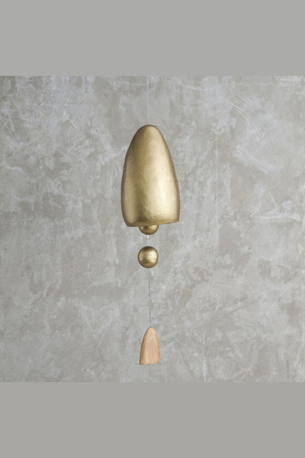 The Collective Home Antique Brass Hanging Bell - Conical