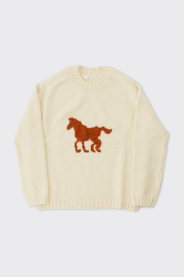 CAWLEY STUDIO Brushed British Wool Horse Jumper