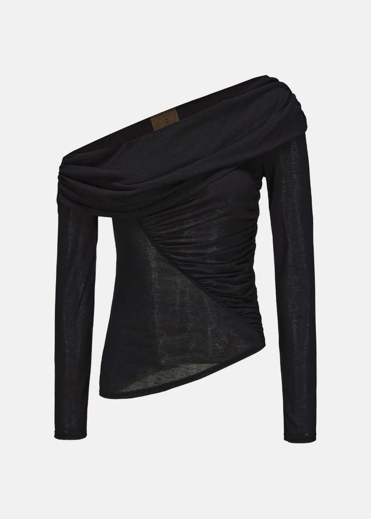 ELYWOOD Irregular Paneled Off Shoulder Top - Black - Image 3 of 3