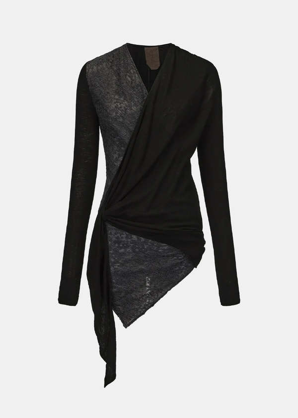 ELYWOOD Knit Tie Base Top - Charcoal ELYWOOD Knit Tie Base Top - Charcoal
