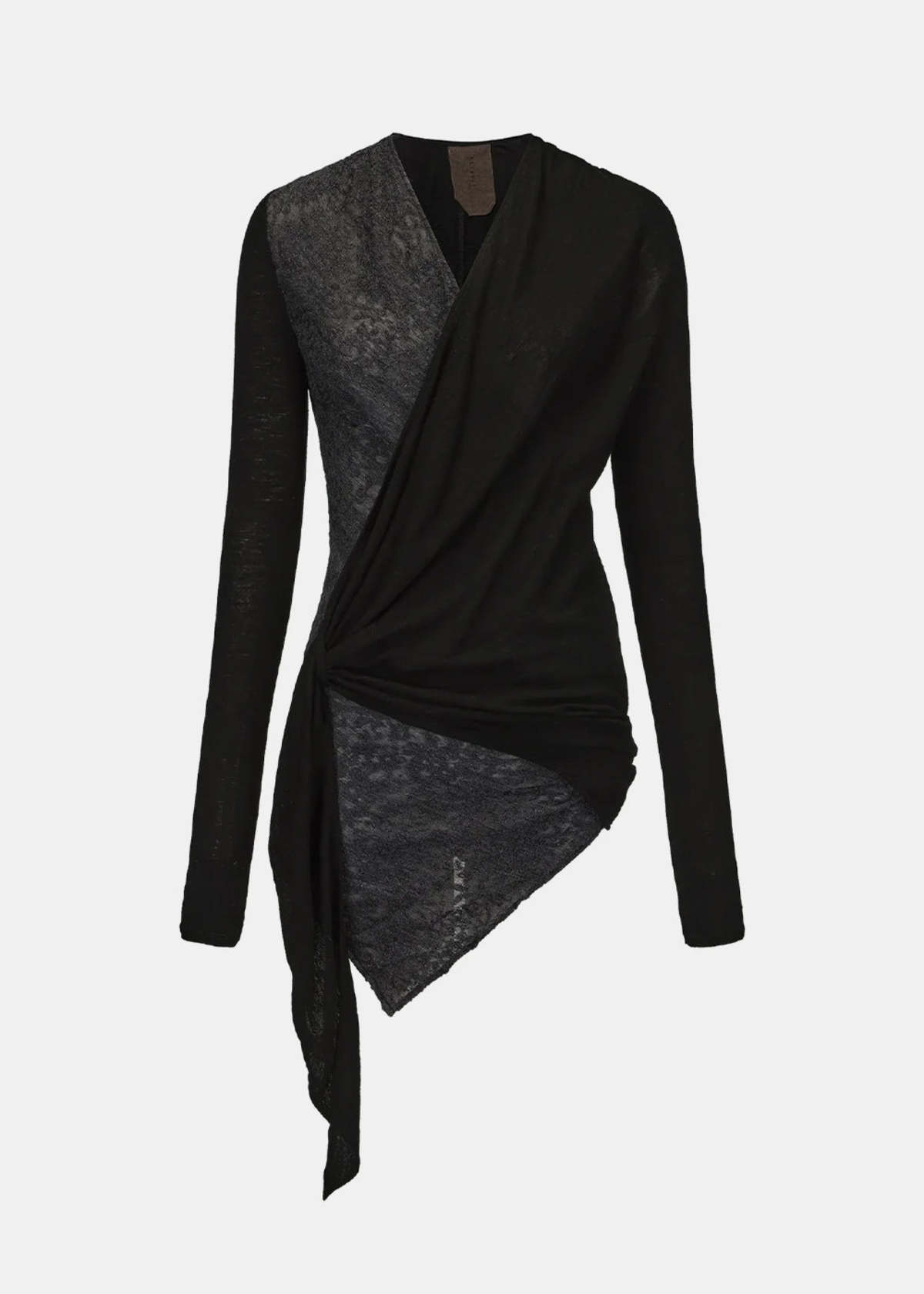 ELYWOOD Knit Tie Base Top - Charcoal - Image 1 of 3