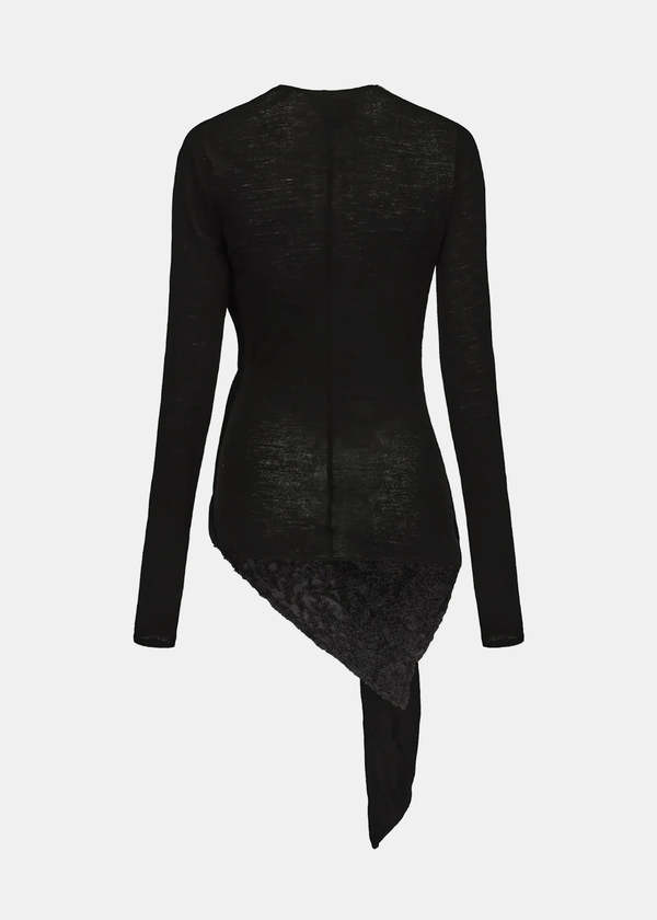 ELYWOOD Knit Tie Base Top - Charcoal