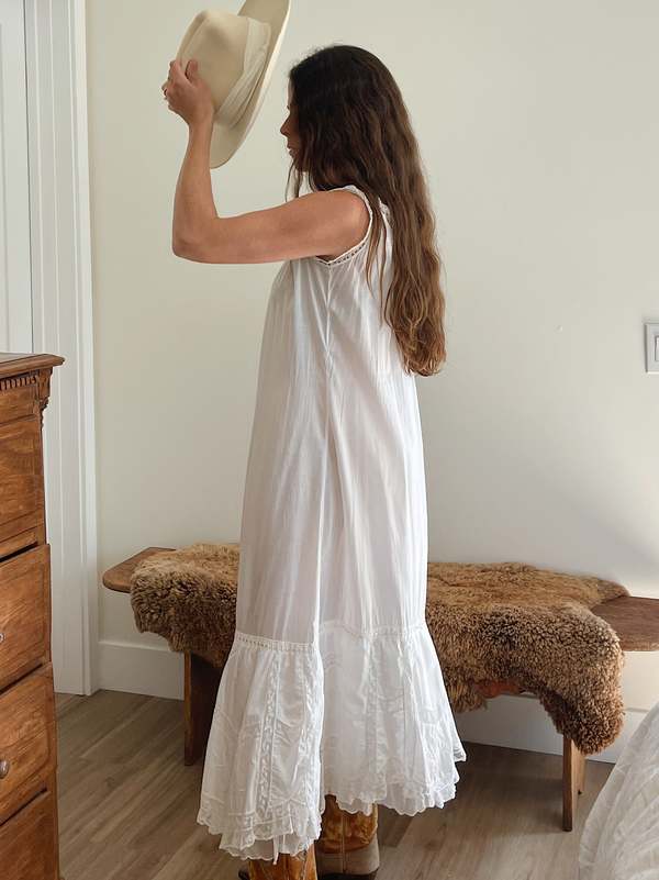 Victorian Cotton Lace Slip Dress