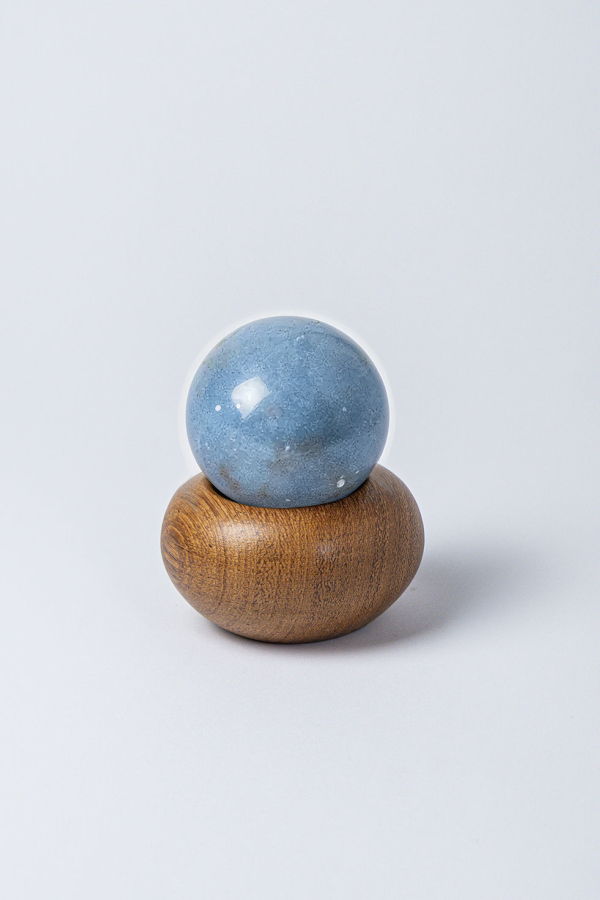 Dar Proyectos Angelite Sphere & Wood Jewel Box Catchall