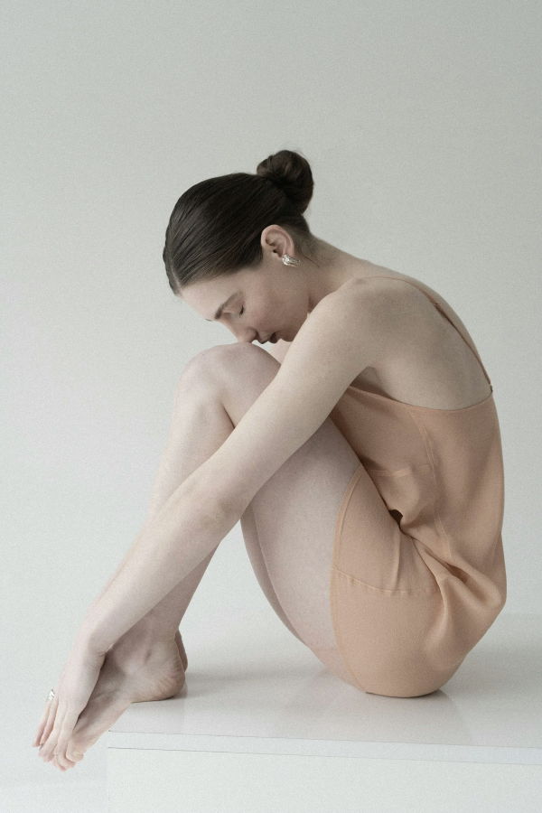 K M by L A N G E Mriya Silk Slip Top - Nude