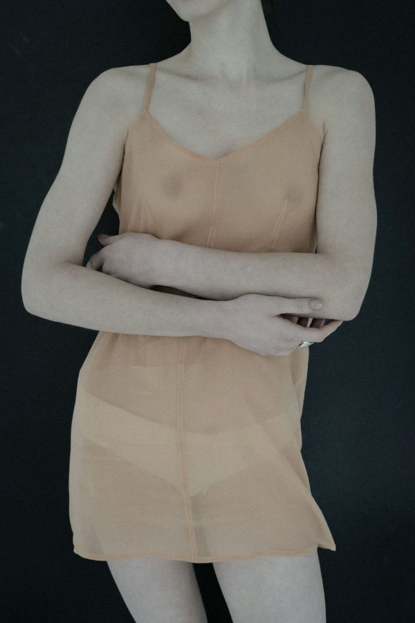 K M by L A N G E Mriya Silk Slip Top - Nude