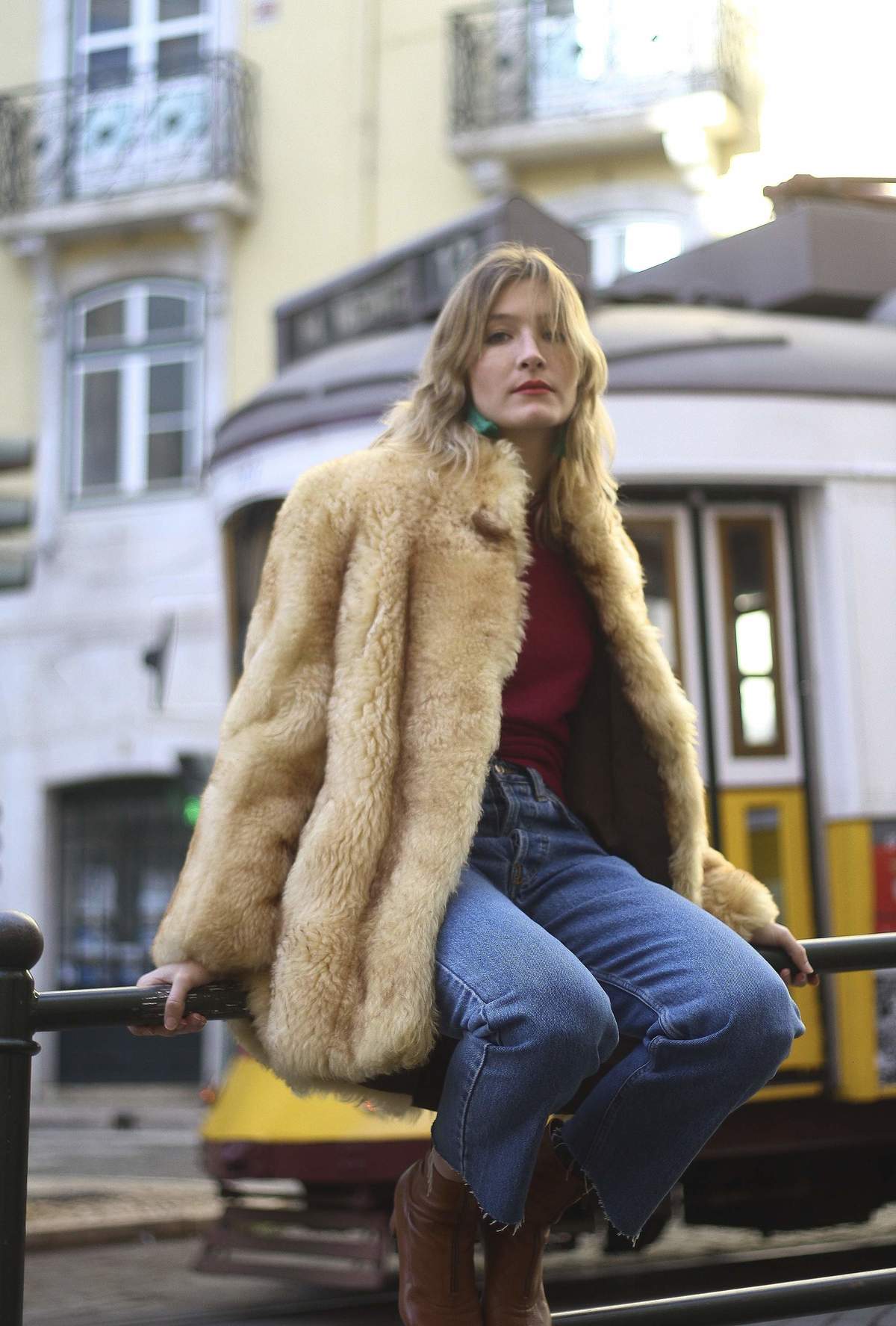 Vintage 60s Lamb Fur Coat Caramel on Garmentory