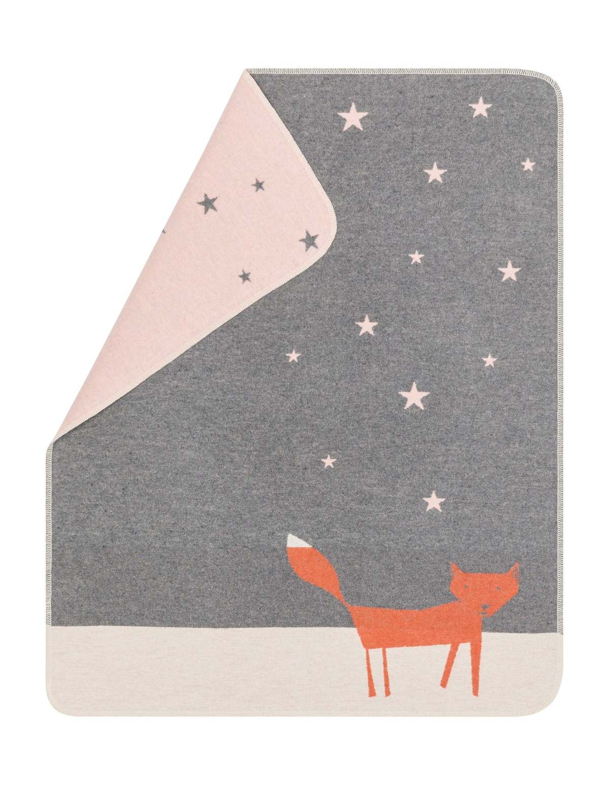 KIDS David Fussenegger Juwel Baby Blanket "Fox Under Starry Skies" - Gray - Image 1 of 4