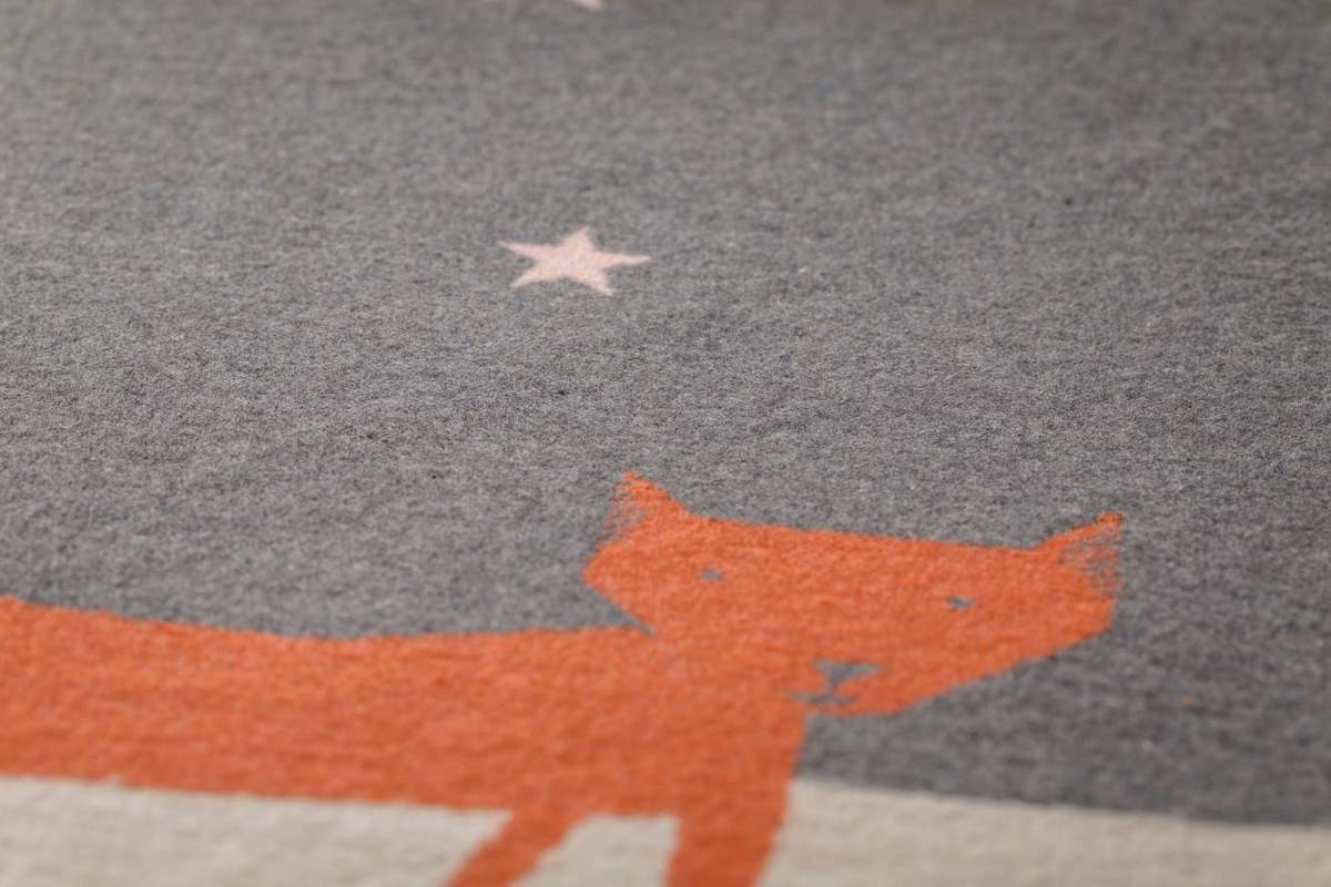 KIDS David Fussenegger Juwel Baby Blanket "Fox Under Starry Skies" - Gray - Image 2 of 4