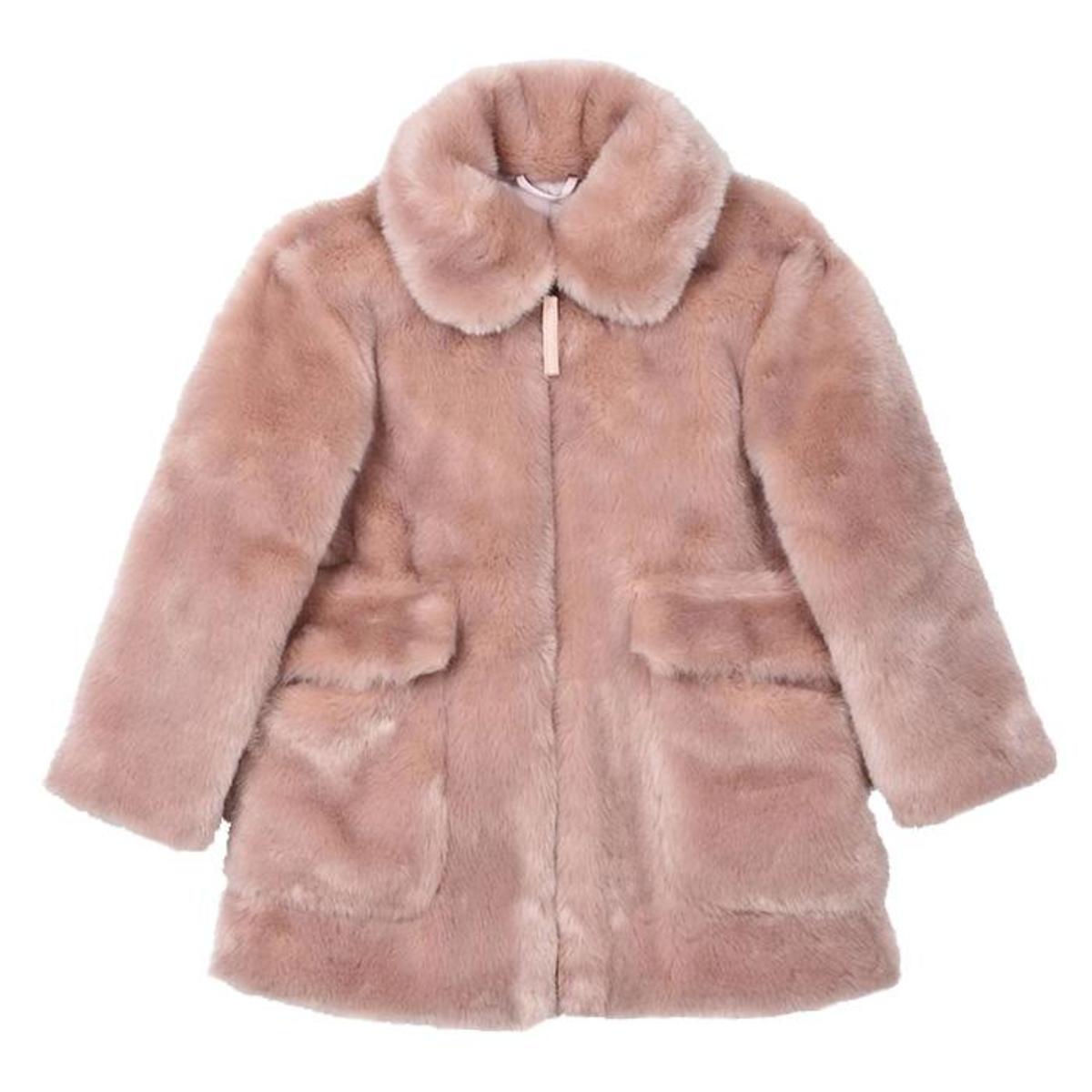 kids Stella McCartney Child Carolyn Faux Fur Jacket With Bird