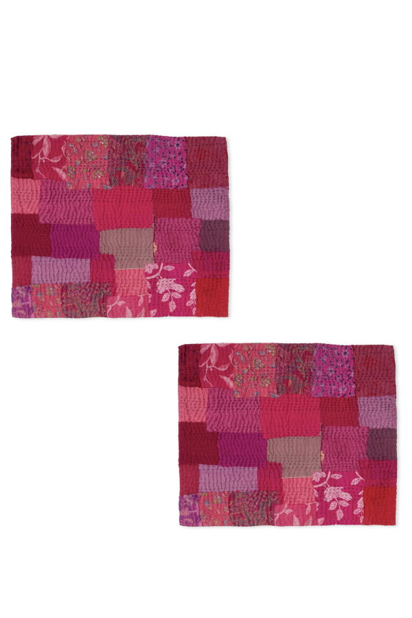 Maison Mieko Printed Fray Vintage Cotton Kantha Placemat