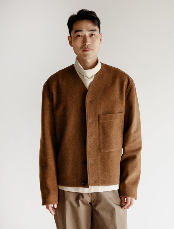 Lemaire V-Neck Liner Jacket - Cognac | Garmentory