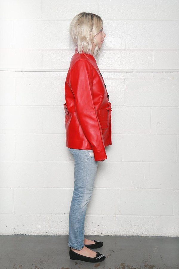 Alexa Chung Heart Detail Jacket Red Garmentory