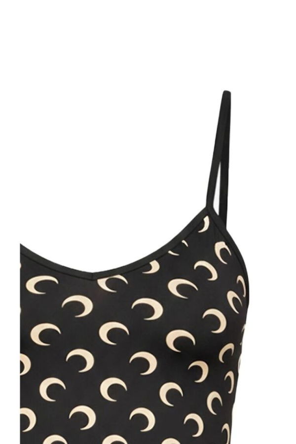 MARINE SERRE Moon Printed Jersey Straps Top - Inverse Tan